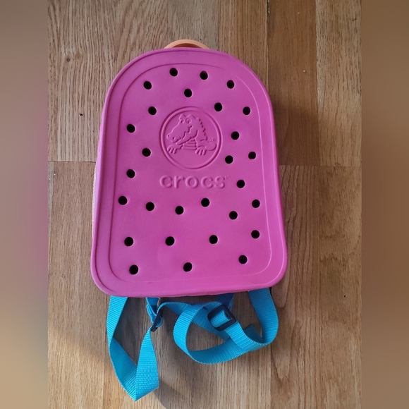 CROCS Handbags - CROCS Pink Backpack with Blue Straps